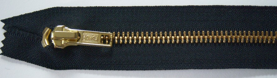Navy 5.75" Gold Metal Zipper