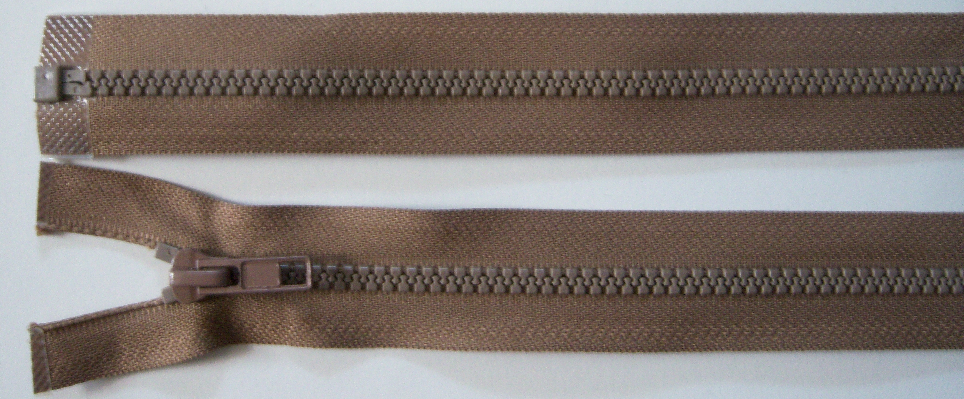 Taupe YKK 28" Vislon Parka Separating Zipper