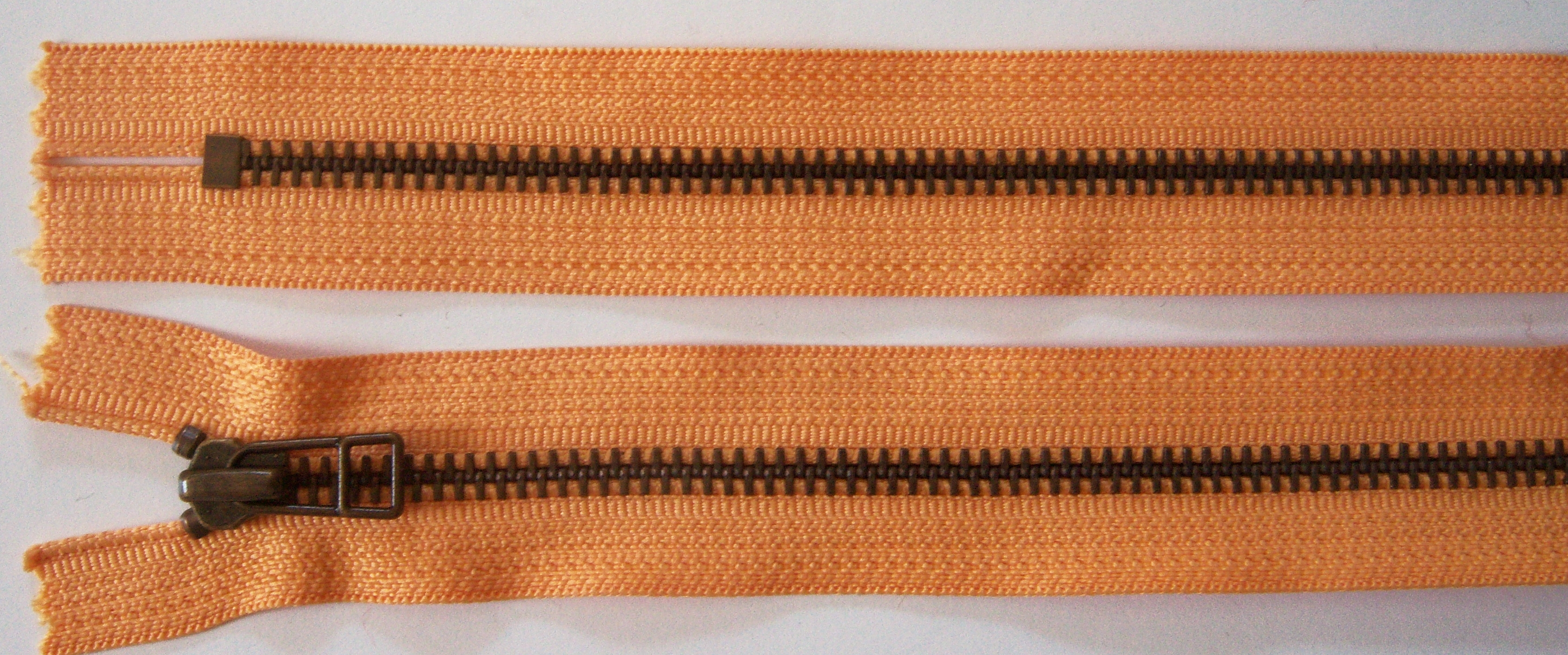 Orange Yellow 507 YKK 14" Metal Zipper