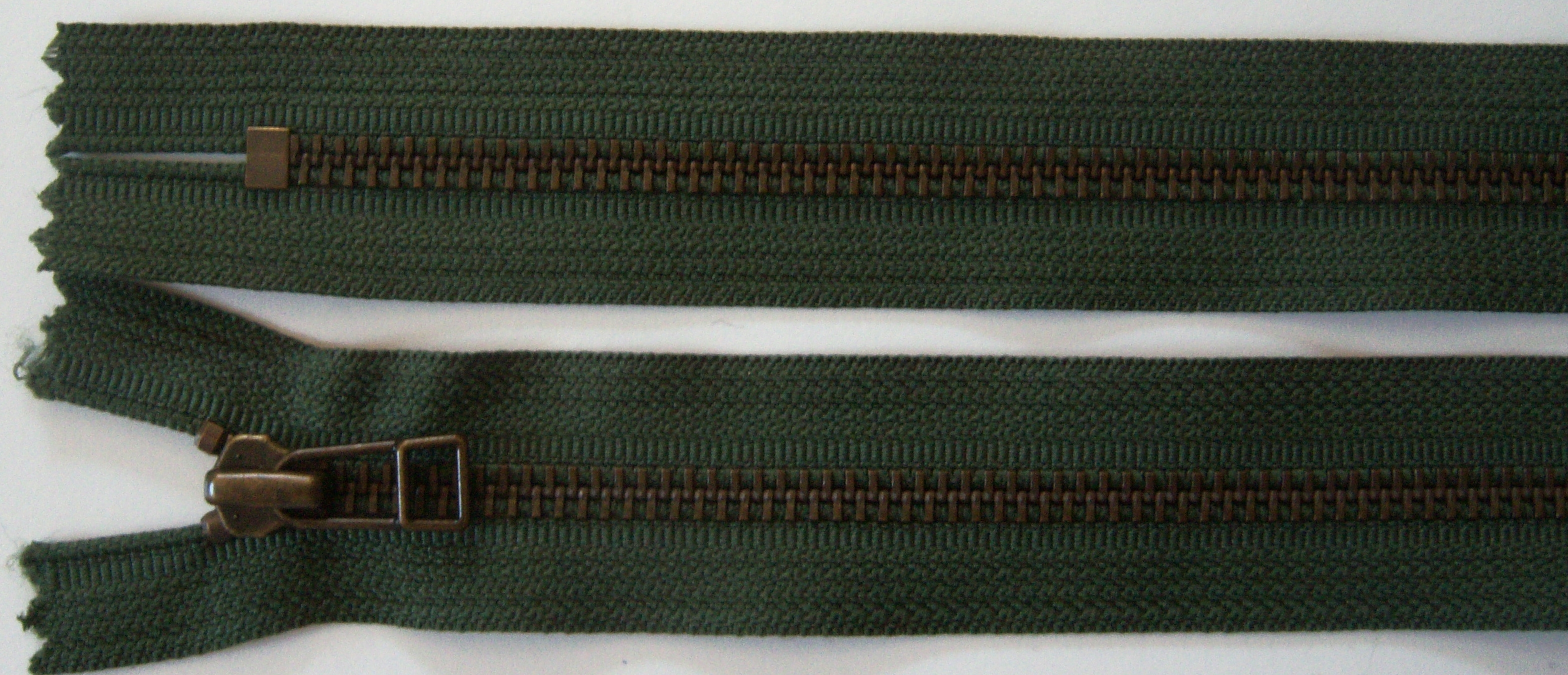 Army Green YKK 14" Metal Zipper