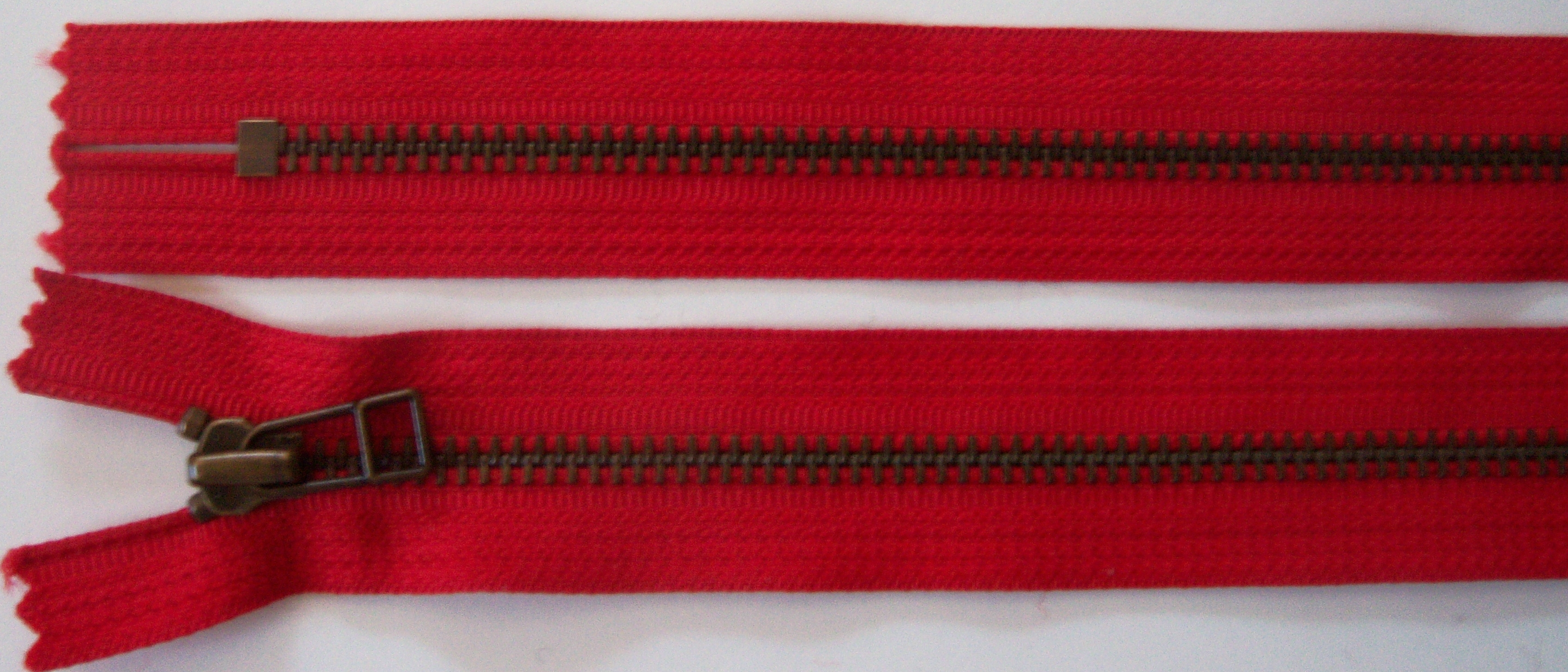 Hot Red YKK 14" Metal Zipper