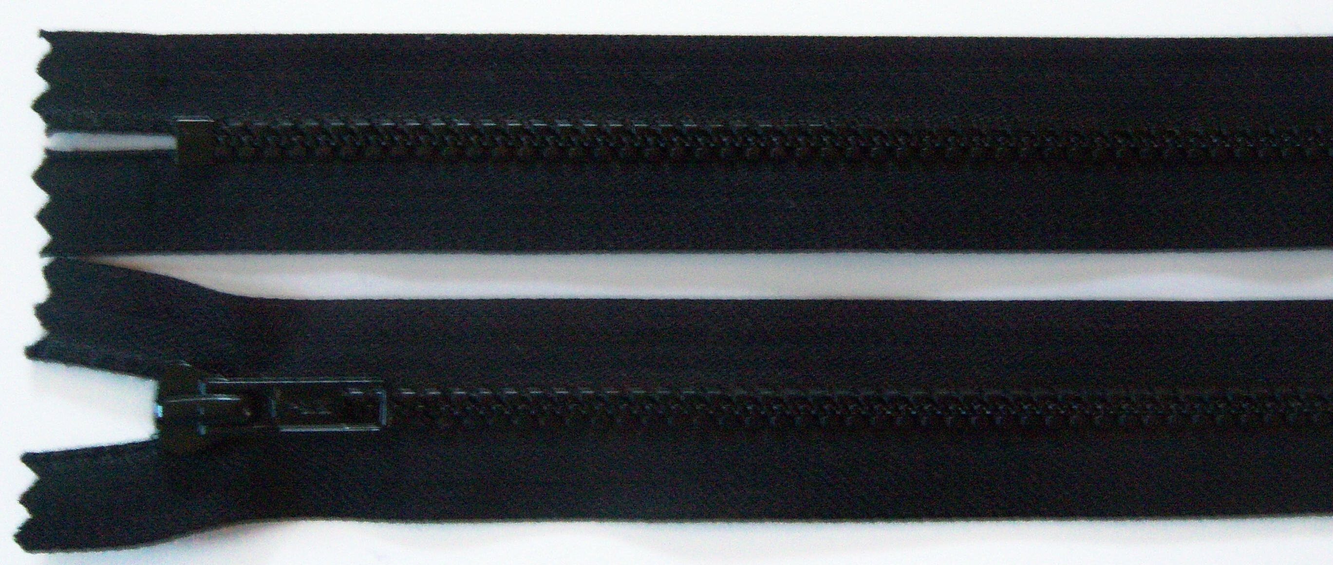 Black YKK 10" Vislon Zipper