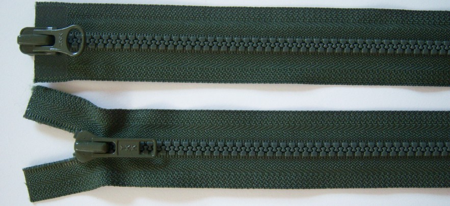 Green YKK 28" Vislon Parka Separating Zipper