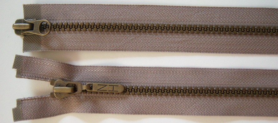 Khaki YKK 28" Vislon Parka Newport Harbor Pull Separating Zipper