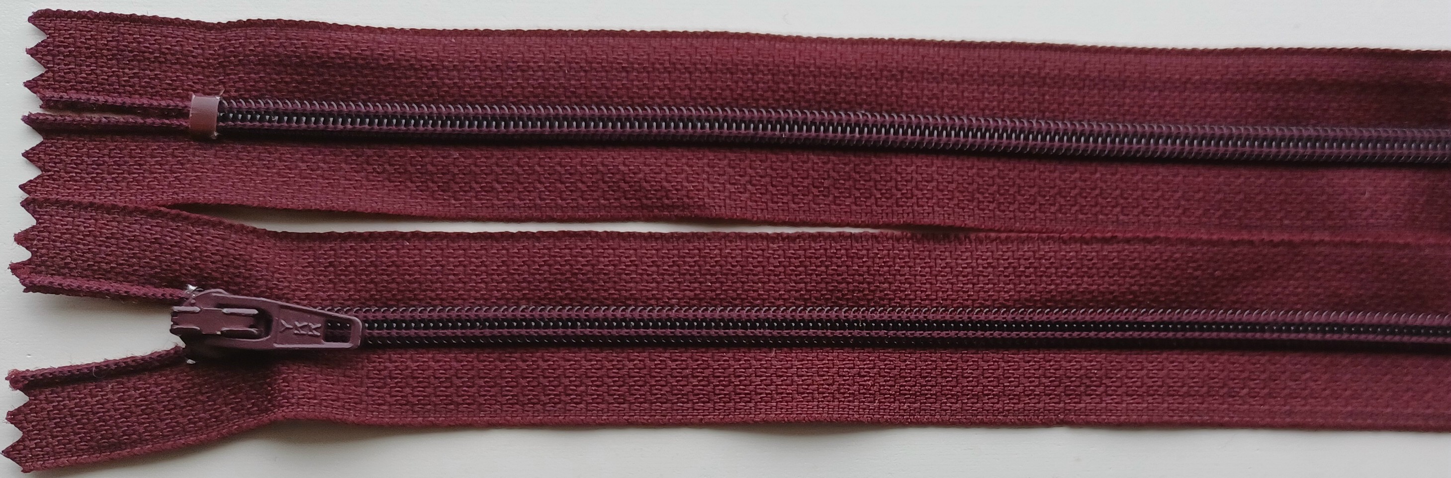 Burgundy YKK 6.5" Nylon Coil Zipper