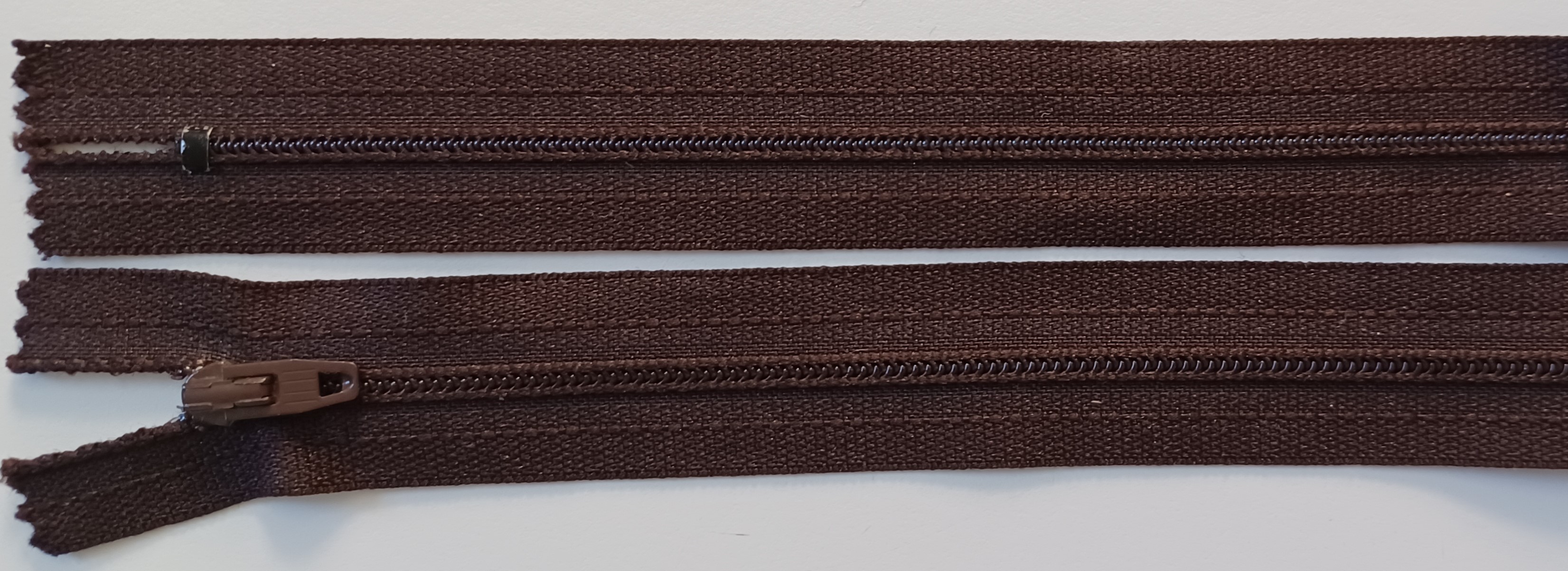 YKK 7" Dark Brown Nylon Coil Zipper