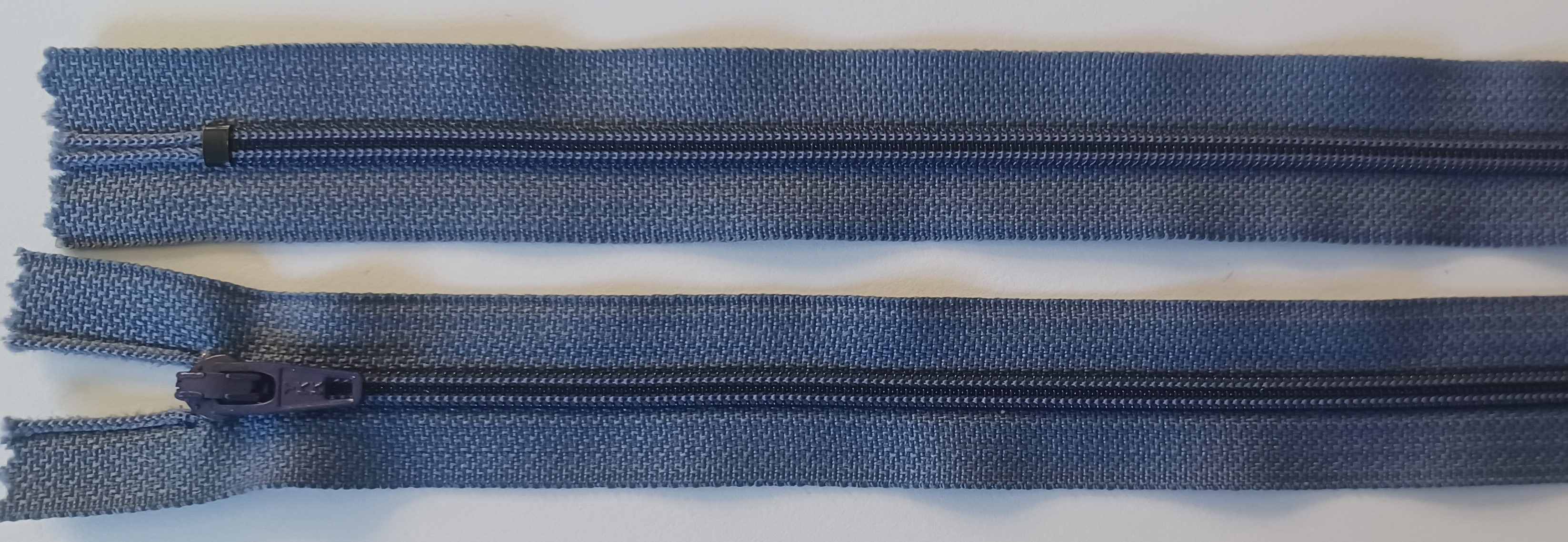 YKK 7" Grey Blue Nylon Coil Zipper