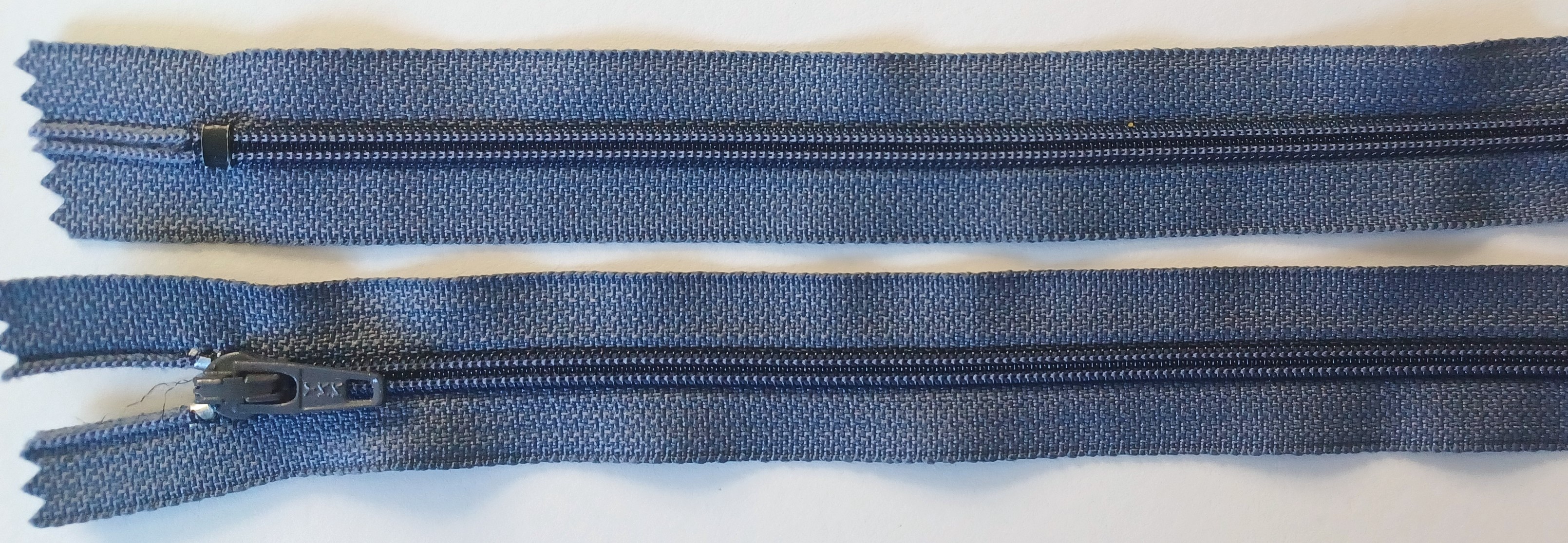 YKK 7" Grey Blue Nylon Coil Zipper
