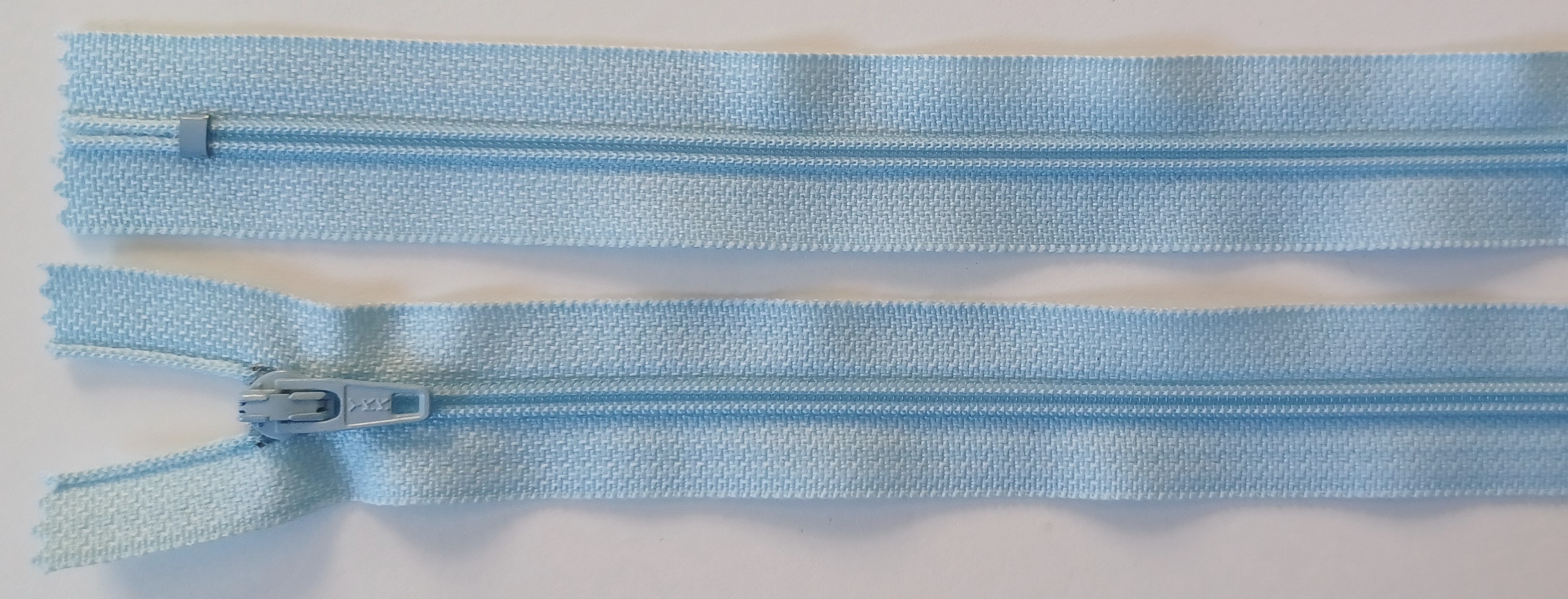 YKK 7" Light Blue Nylon Coil Zipper