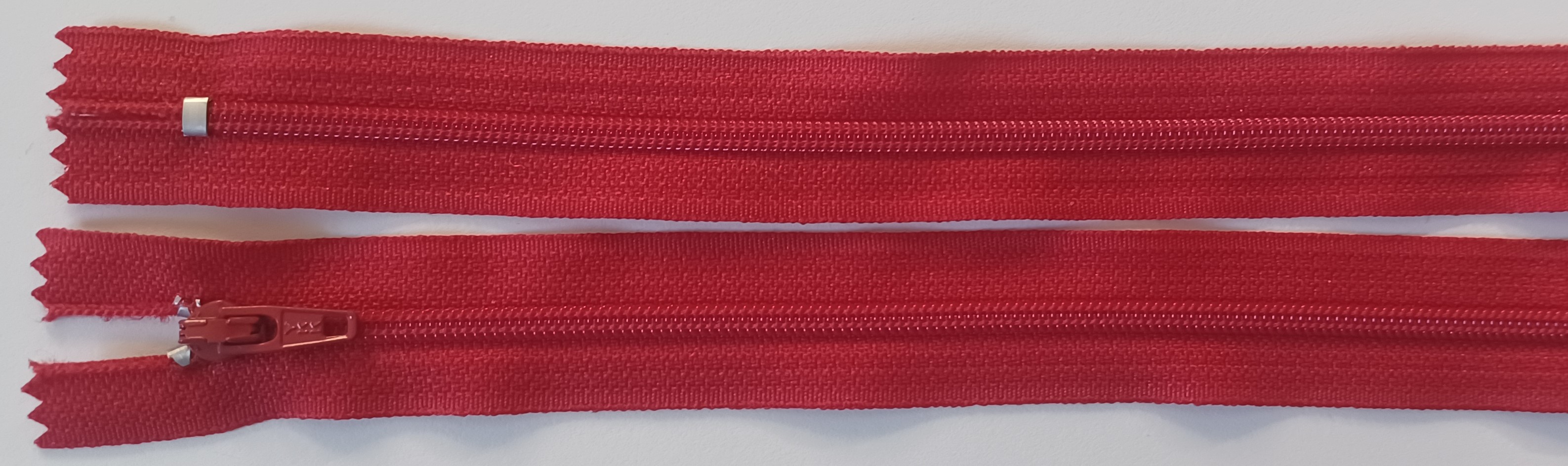 YKK 8" Red Nylon Coil Zipper
