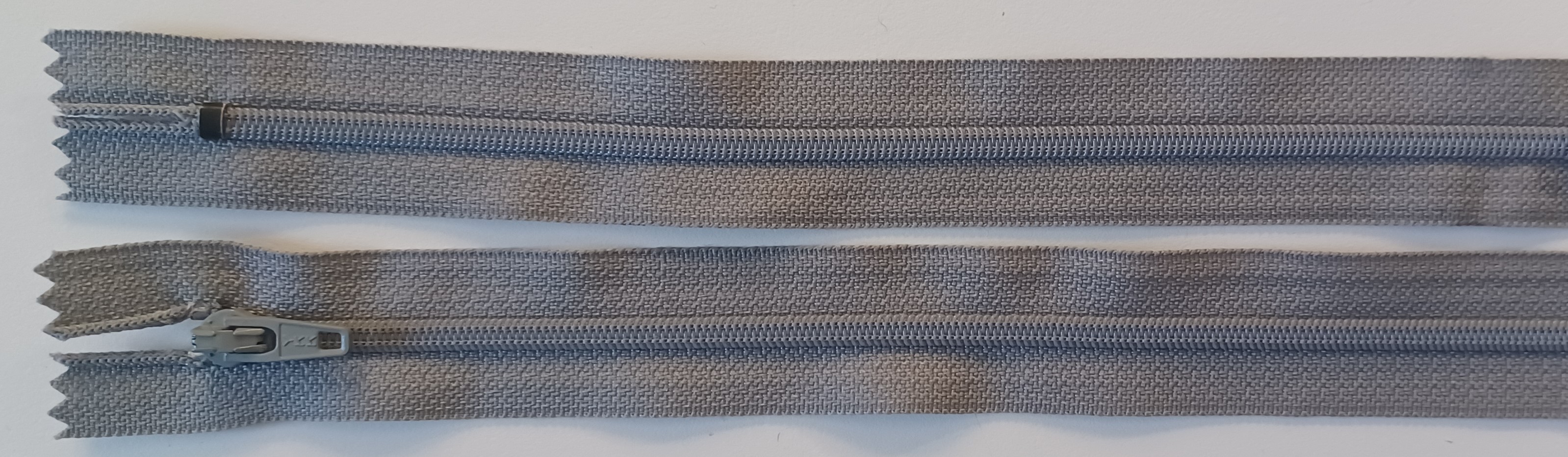 YKK 8" Grey Nylon Coil Zipper