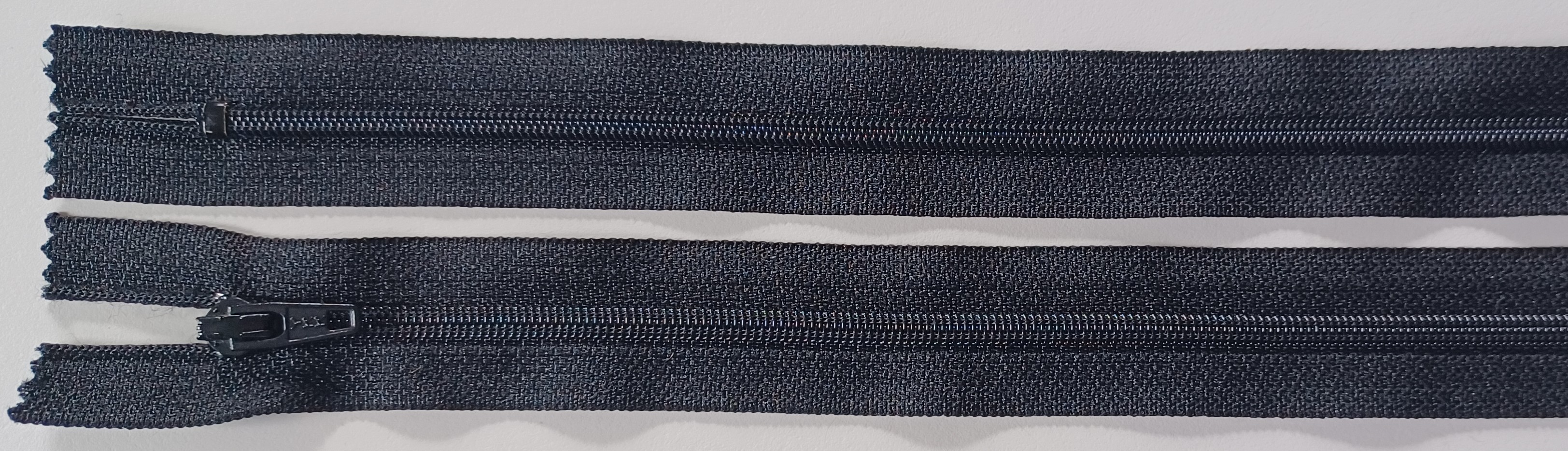 YKK 8" Black Nylon Coil Zipper