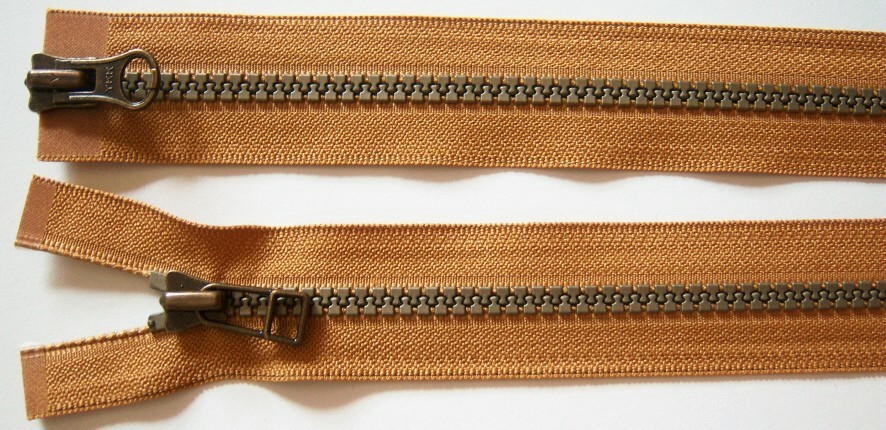 Antique Gold YKK 27" Vislon Parka Separating Zipper