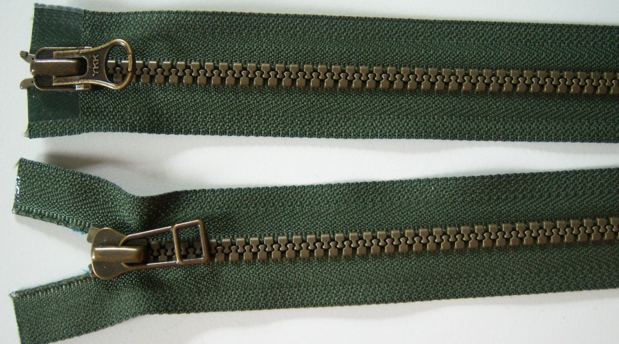 Olive YKK 26" Vislon Parka Separating Zipper