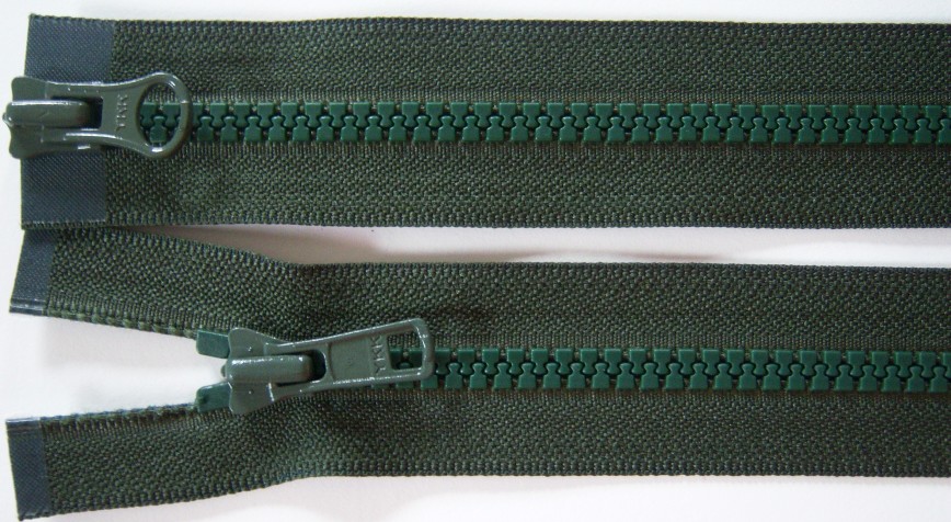 Army Green YKK 25" Vislon Parka Separating Zipper