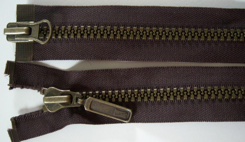 Brown Dulon 25" Vislon Parka Separating Zipper