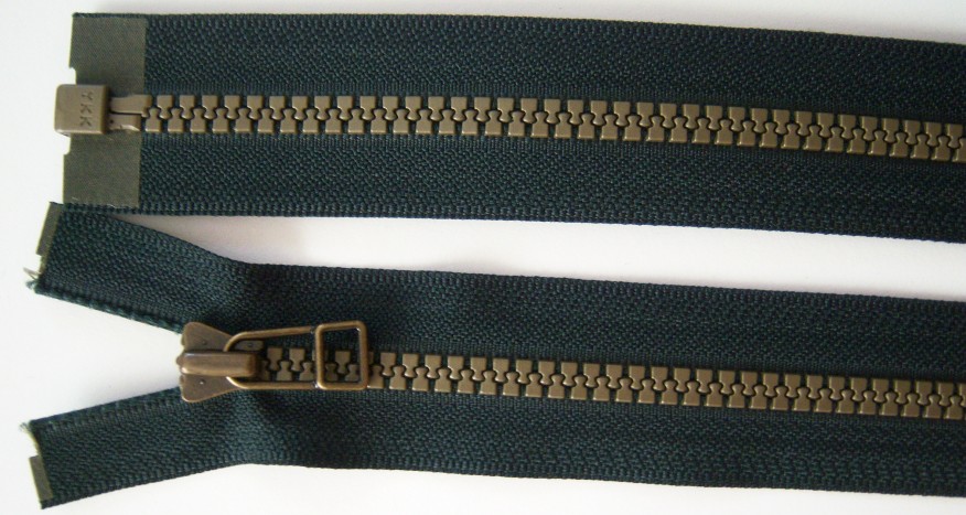 Dk Green YKK 25" Vislon Separating Zipper