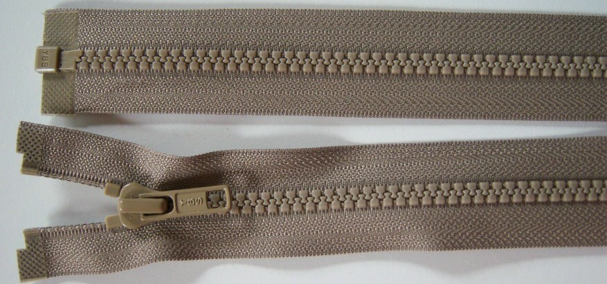 Khaki YKK 24" Vislon Separating Zipper