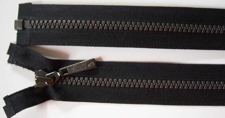 Black YKK 25" Vislon Separating Zipper