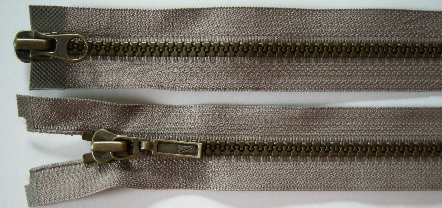 Khaki Dulon 28" Vislon Parka Separating Zipper