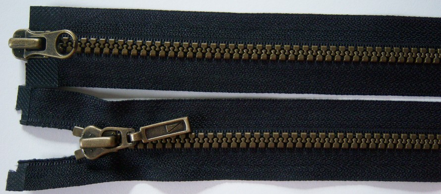 Black Dulon 28" Vislon Parka Separating Zipper