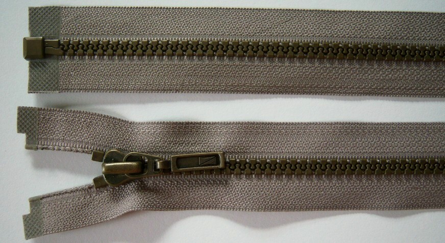 Khaki Dulon 28" Vislon Separating Zipper