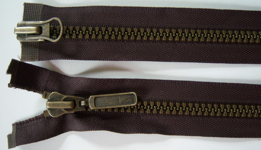 Brown Dulon 28" Vislon Parka Separating Zipper