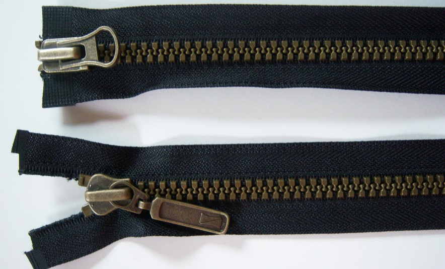 Black Dulon 25" Vislon Parka Separating Zipper