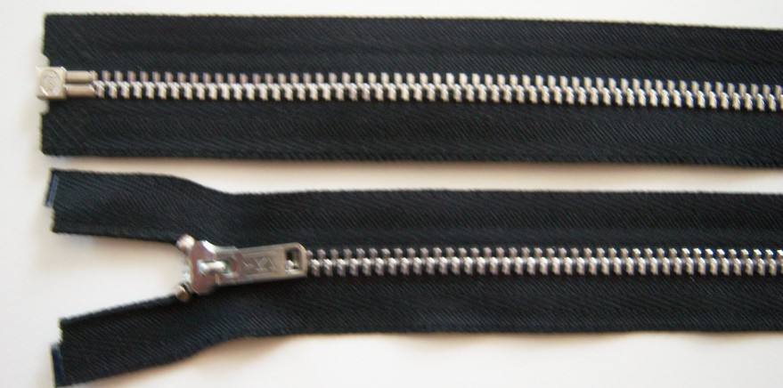Black YKK 65" Aluminum Separating Zipper