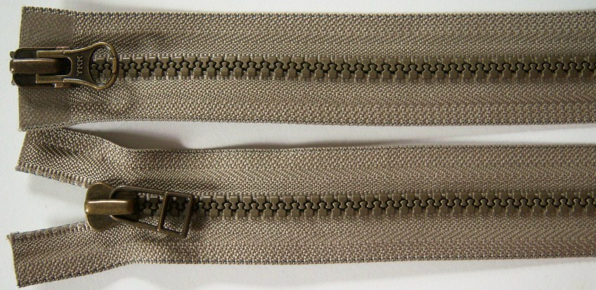 Sand YKK 22" Vislon Separating Parka Zipper