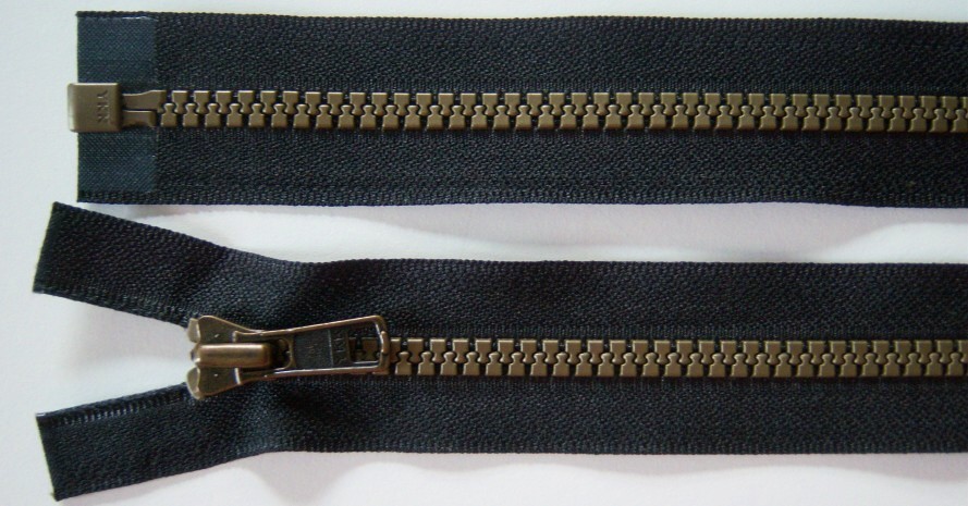 Black YKK 26" Vislon Separating Zipper