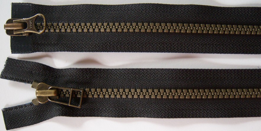 Olive Brown YKK 22" Vislon Parka Separating Zipper