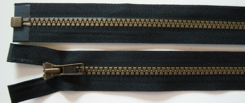 Black YKK 27" Vislon Separating Zipper