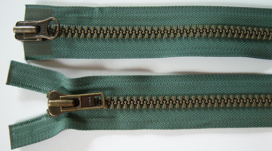 Blue-Green YKK 21" Vislon Separating Zipper