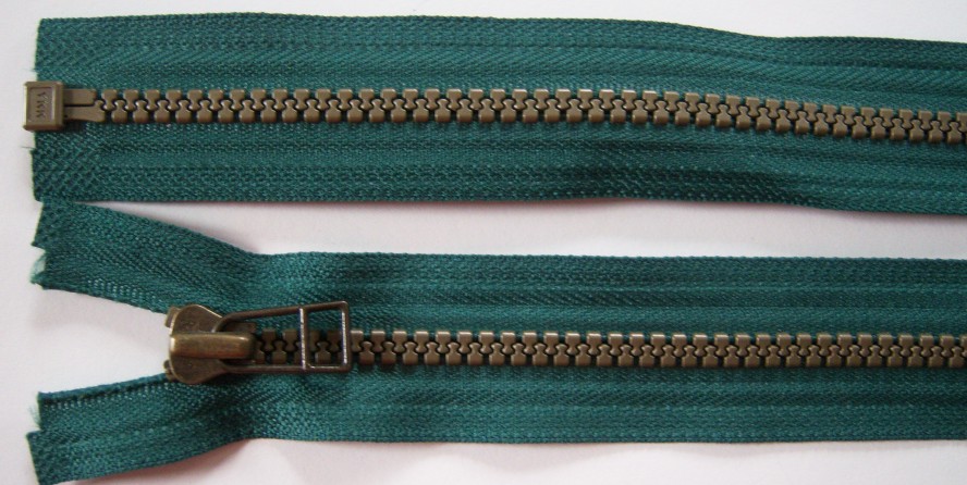 Xmas Green YKK 25" Vislon Parka Separating Zipper