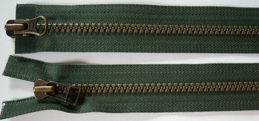 Olive Green YKK 24" Vislon Separating Parka Zipper