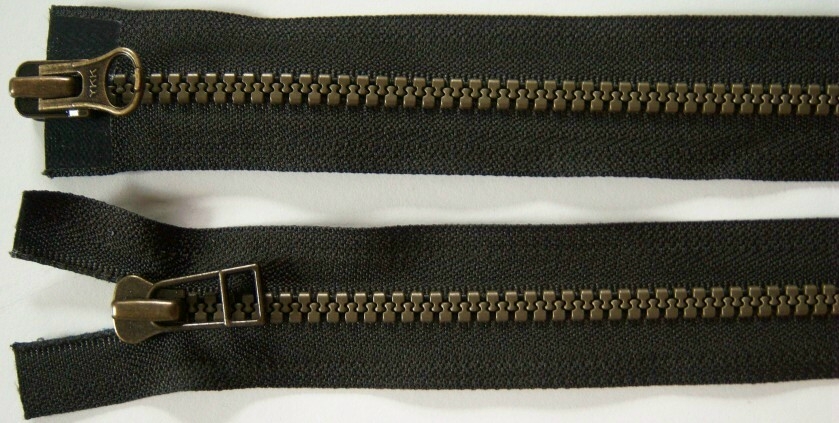 Dk Olive YKK 22" Vislon Separating Parka Zipper