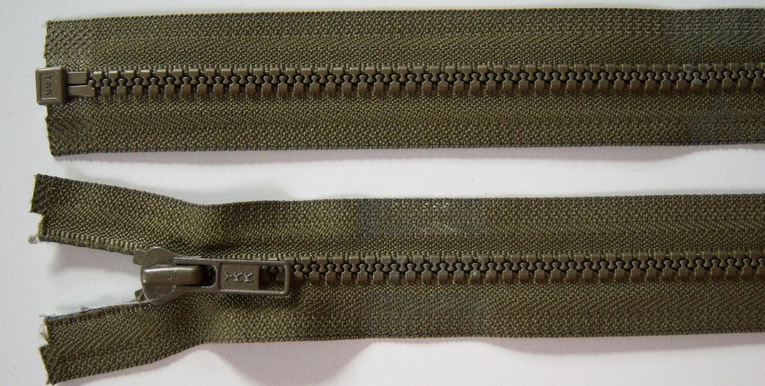 Olive YKK 24" Vislon Separating Zipper