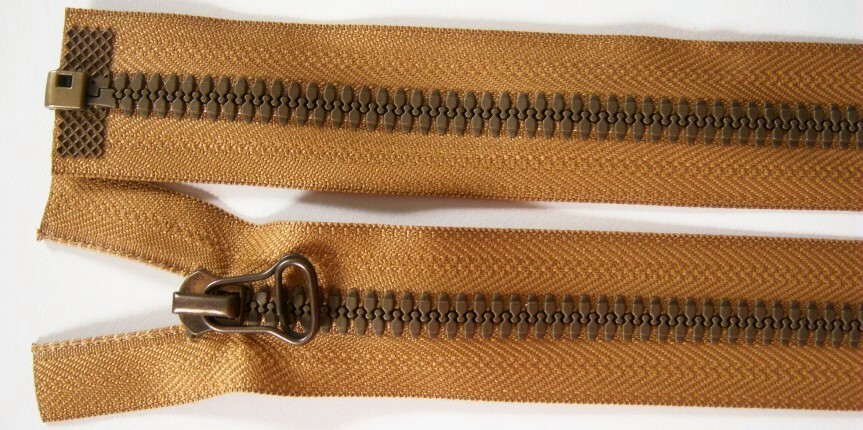 Antique Gold YKK 23" Vislon Separating Zipper
