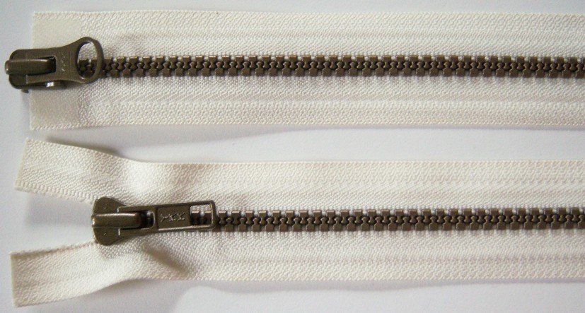 Ivory YKK 22" Vislon Separating Parka Zipper