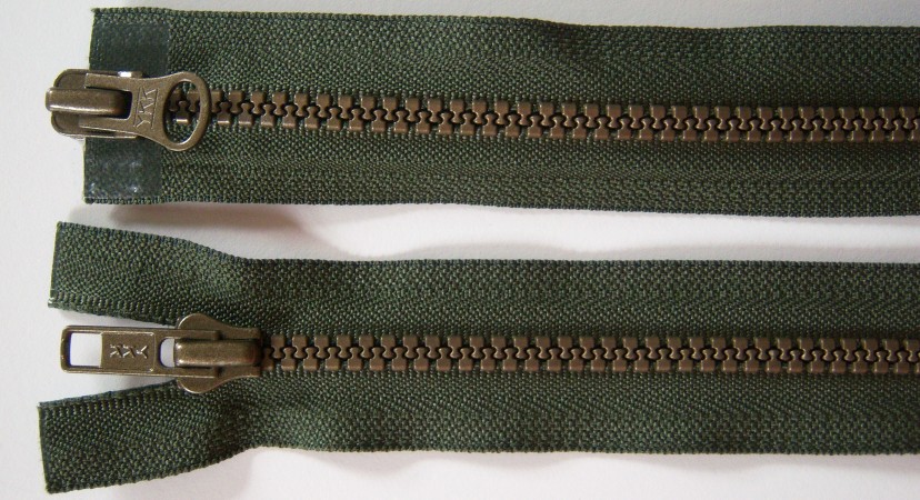 Olive Drab YKK 24" Vislon Separating Parka Zipper