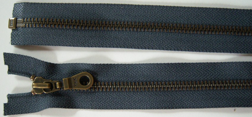 Charcoal YKK 24" Metal Separating Zipper