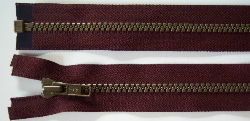 Bordeaux YKK 26" Vislon Separating Zipper