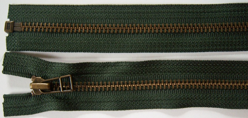 Pine Green YKK 22" Metal Separating Zipper