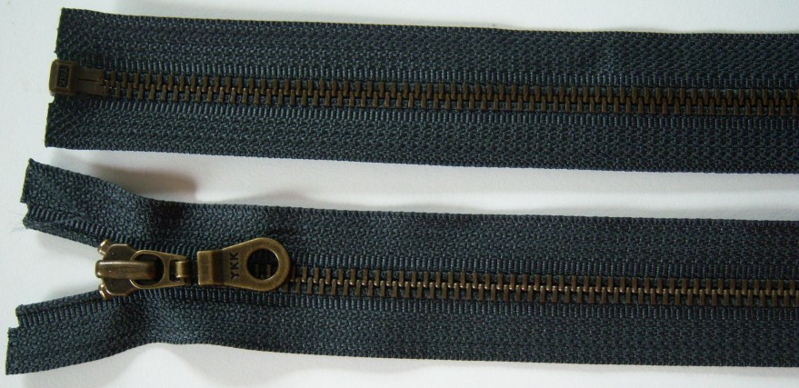 Graphite YKK 24" Metal Separating Zipper