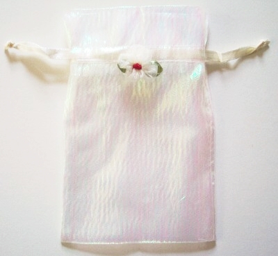 Ivory Iridescent Organza Favor Bags