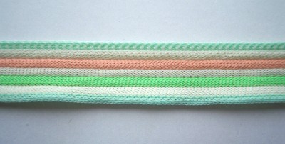 Mint/Peach/White Knit 7/8" Braid