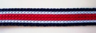 Navy/White/Red 1/2" Knit