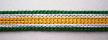 Emerald/White/Yellow 1/2" Knit