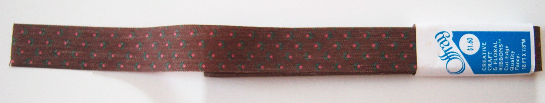 Offray Brown Calico 7/8" Ribbon